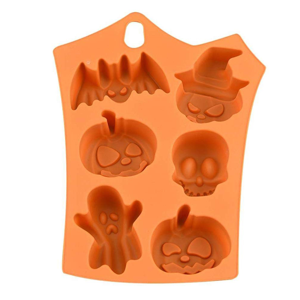 Pumpkin Bat Skull Ghost Shape Halloween Silicone Mold Chocolate Jelly ...